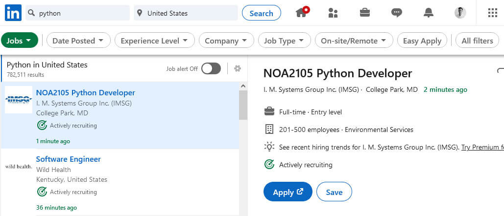 PHP vs Python job opportunities